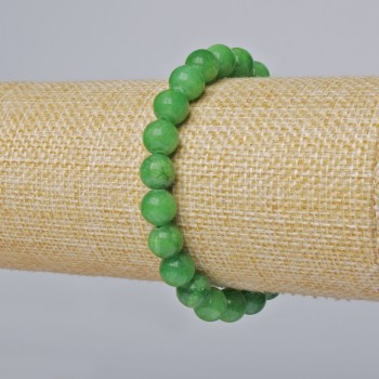 Bracelet Chrysoprase (Acrylic Imitation) Smooth Beads, diameter 8.5 mm+-, length 18 cm+- (stretch)