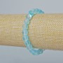 Bracelet with opal glass, smooth bead, blue matte chameleon color, 8mm diameter, 18cm length (stretch)