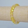 Yellow Opal Glass Bracelet with Smooth Beads, Yellow Matte Chameleon Color, 8 mm Diameter, 18 cm Length (Stretch)