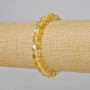 Opal glass bracelet with smooth beads, yellow transparent chameleon color, diameter 8mm ±, length 18cm ± (stretch)