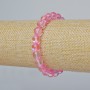 Bracelet with opal glass smooth beads, pink transparent chameleon color, 8mm diameter, 18cm length (stretch)