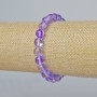 Opal Glass Bracelet with Smooth Beads, Lilac Transparent Chameleon Color, 8mm Diameter, 18cm Length ± (Stretch)