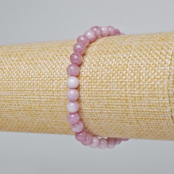 Kunzite imitation bracelet, smooth beads, diameter 6mm±, length 18cm± (stretch)