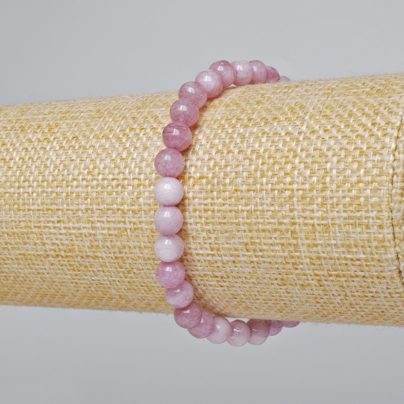 Kunzite imitation bracelet, smooth beads, diameter 6mm±, length 18cm± (stretch)