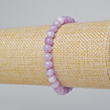 Kunzite Bracelet (Imitation) Smooth Bead, 6mm Diameter, 18cm Length (Stretch)