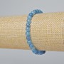 Aquamarine Imitation Bracelet, Smooth Beads, 6 mm Diameter, 18 cm Length (Stretch)