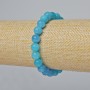 Aquamarine Bracelet with Natural Stone, Smooth Beads, Diameter 8.5 mm, Length 18 cm (Stretch)