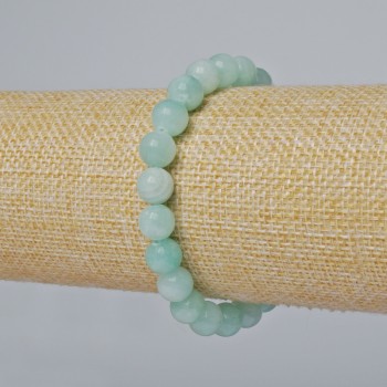 Amazonite imitation bracelet (acrylic) smooth beads, 8.5 mm diameter, 18 cm length, stretchy