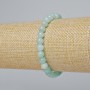 Bracelet with imitation Amazonite (acrylic) smooth beads, 6.5 mm diameter, 18 cm length (stretch)