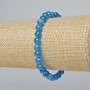 Apatite Bracelet, Natural Stone, Smooth Beads, Diameter 6.5 mm, Length 18 cm (Stretch)