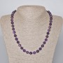 Natural Amethyst Necklace with 8 mm Faceted Beads, 46-49 cm Length