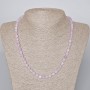 Lavender Amethyst Necklace, natural faceted cube stones, 6 mm diameter, length 47–49 cm
