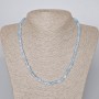 Aquamarine Necklace with natural gemstone, faceted cube beads, diameter 5.5 mm, length 48–50 cm