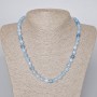 Aquamarine Necklace, natural gemstone, faceted cube beads, diameter 7.5 mm, length 48-50 cm