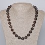 Garnet Necklace with Natural Stone – Smooth Beads, Diameter 12.5 mm ±, Length 49–52 cm