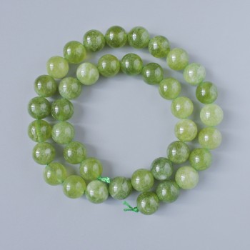 Jadeite Beads, natural stone, smooth round beads, diameter 10mm, length 39cm on thread