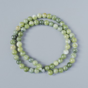Beads Green Opal (Acrylic Imitation) Smooth Ball, 6mm Diameter, 40cm Length on Thread