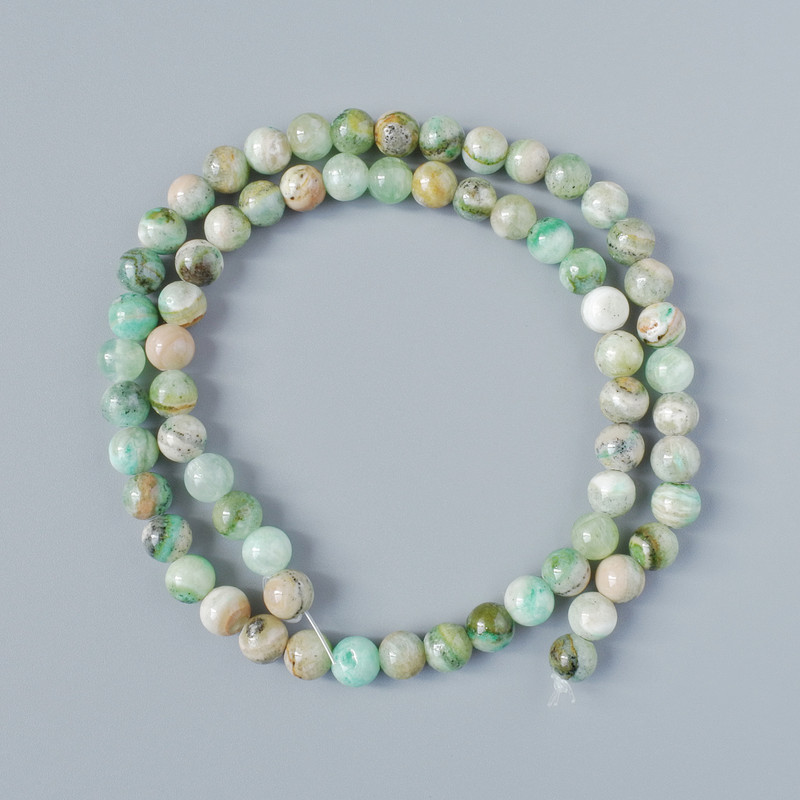 Chrysoprase Beads (Imitation Acrylic) Smooth Round Beads, Diameter 6.5 mm ±, Length 40 cm ± on Thread