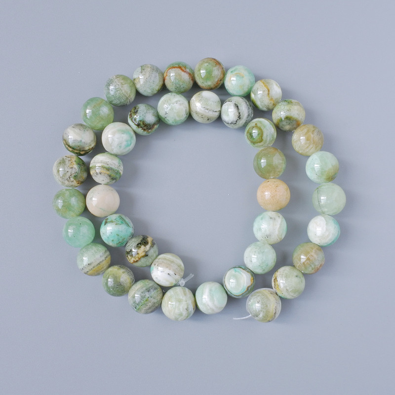 Chrysoprase Beads (Imitation Acrylic) Smooth Round Beads, 10 mm Diameter, 40 cm Length on Fishing Line