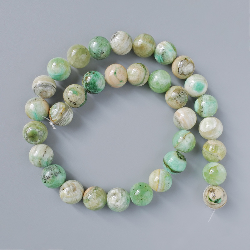Chrysoprase Beads (Acrylic Imitation) Smooth Bead, 12 mm Diameter, about 40 cm on a Fishing Line