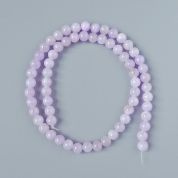 Kunzite Beads (Acrylic Imitation) Smooth Beads, 6.5 mm Diameter, 40 cm Length on Beading Thread