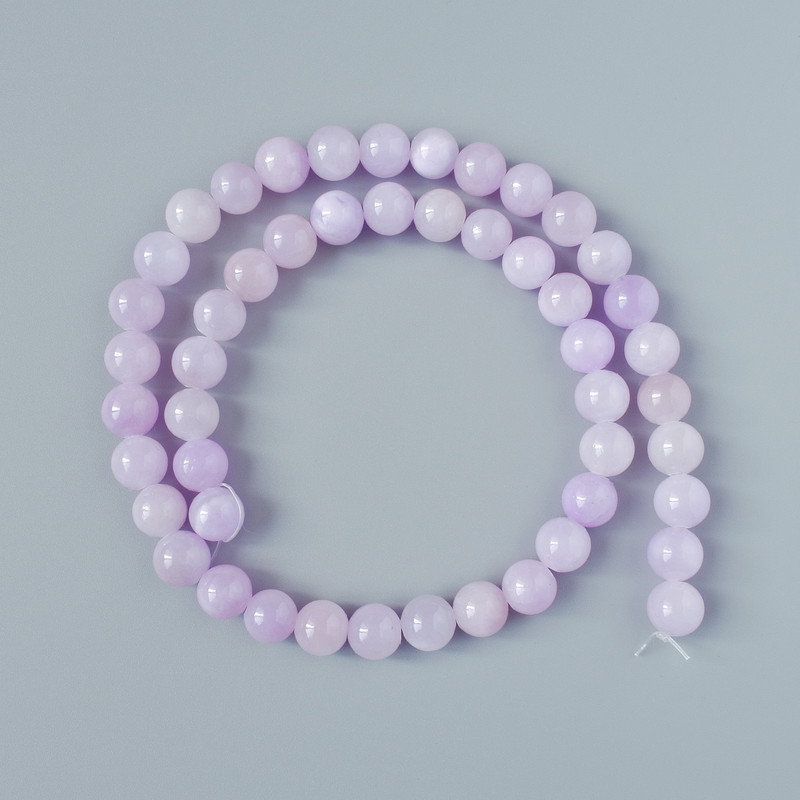 Kunzite Beads (Acrylic Imitation) Smooth Round Beads, 8.5 mm diameter, 40 cm length on thread