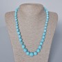 Turquoise Necklace (Pressed) with Smooth Beads That Gradually Increase in Size, Diameter 6–14 mm, Length 52–54 cm ±