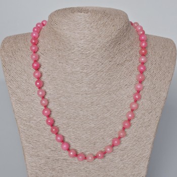 Imitation Tourmaline Necklace with Faceted Beads, 8 mm Diameter, Length 49–52 cm