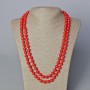 Long Coral Necklace (pressed) with smooth beads, 8.5 mm diameter, 120 cm length