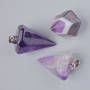 Pendant 'Pendulum' Natural Amethyst stone, diameter range 24x18 mm to 32x18 mm, length 34-40 mm