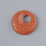 Donut Pendant (bagel) Aventurine Golden Sand (synthetic) stone, diameter 18x5mm +-, hole diameter 5mm+-