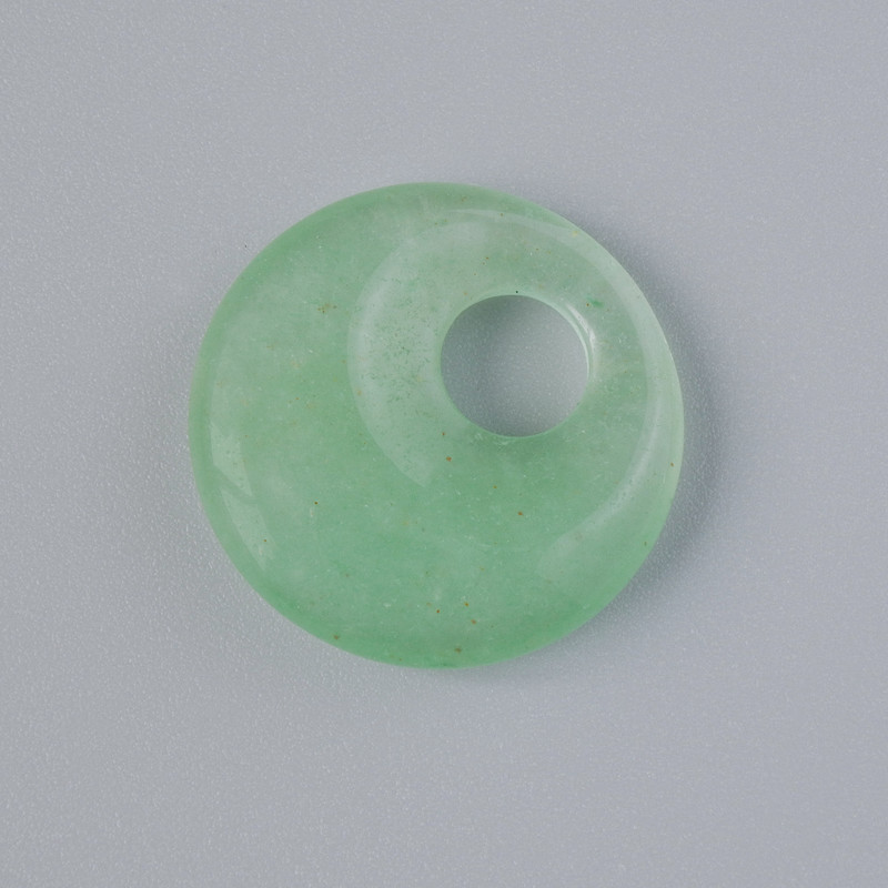 Donut Pendant (Bagel-shaped) Jade natural stone, diameter 18x5mm ±, hole diameter 5mm ±