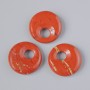 Donut Pendant (Bagel) Red Jasper Natural Stone, diameter 18×5 mm ±, hole diameter 5 mm ±