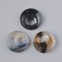 Donut Pendant (Bagel) Black Agate Natural Stone, diameter 18x5 mm +-, hole diameter 5 mm