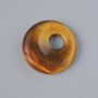 Donut Pendant (Bagel) Tiger's Eye natural stone, diameter 18x5 mm+-