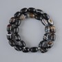 Brown agate beads, natural stone, smooth rectangular bars, size approximately 10×14 mm, length 39 cm on a thread