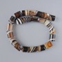 Brown Agate Beads, Natural Stone, Cylindrical, Diameter 15×18 mm, Length 39 cm on a thread