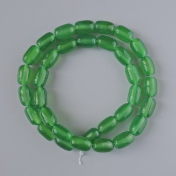 Chrysoprase beads, natural stone cylindrical shape, diameter 8x12 mm, length 40 cm on beading thread