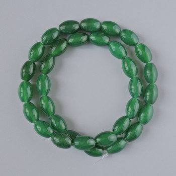 Chrysoprase Beads, Natural Stone, Barrel-shaped, 8x12 mm, Length 39 cm +/- on a beading thread