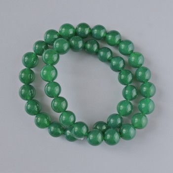 Chrysoprase beads, natural stone, smooth round bead, 10mm diameter ±, 38cm length ± on thread