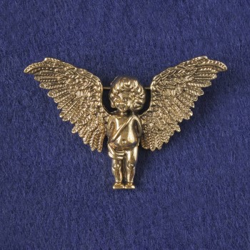 Angel brooch-pendant in gold-tone metal 33×51 mm+