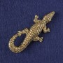 Crocodile Gold-Toned Metal Brooch-Pendant 73x33mm+