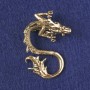 Dragon brooch-pendant, golden metal 44x30mm +