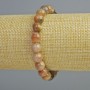 Bracelet with natural selenite, smooth beads, diameter 8.5 mm, length 18 cm (stretch)