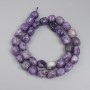 Lepidolite beads, natural stone teardrop shape, 9x11 mm, length approx. 40 cm on thread