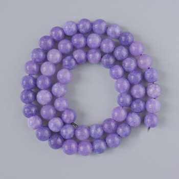 Lepidolite Beads (Pressed), Smooth Balls, Diameter 6.5 mm, Length 38 cm, On Thread