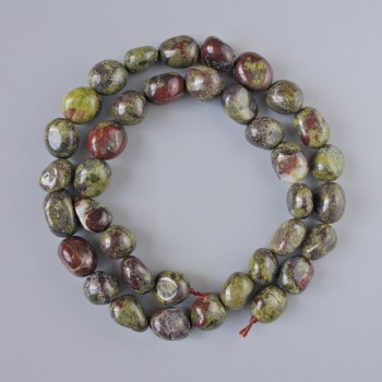 Dragon's Blood Jasper Beads, Natural Stone, Faceted, Diameter 9x11 mm, Length 39 cm on Thread
