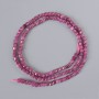 Ruby Beads, Natural Stone, Faceted Cubes, 3 mm Diameter, 39 cm Length, on Thread