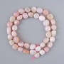 Pink Opal Beads, Natural Stone, haltivka shape, diameter 8x9 mm ±, length 38 cm ± on thread