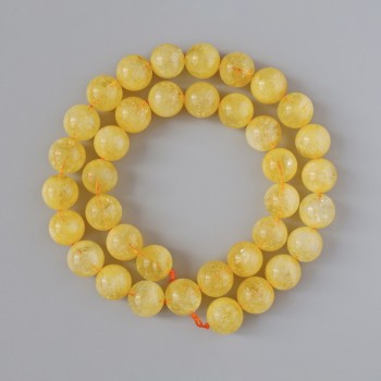 Citrine Beads, Natural Stone, Smooth Bead, Diameter 10.5 mm, Length 38 cm on Thread
